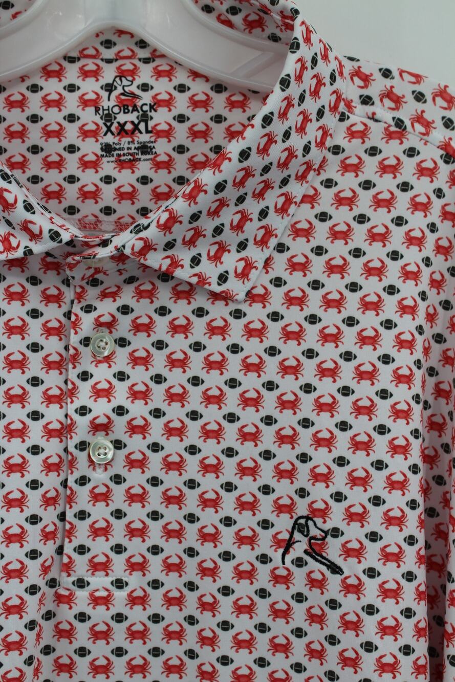 Rhoback The Chesapeake Polo 3XL Maryland Crab Football Performance Golf Shirt